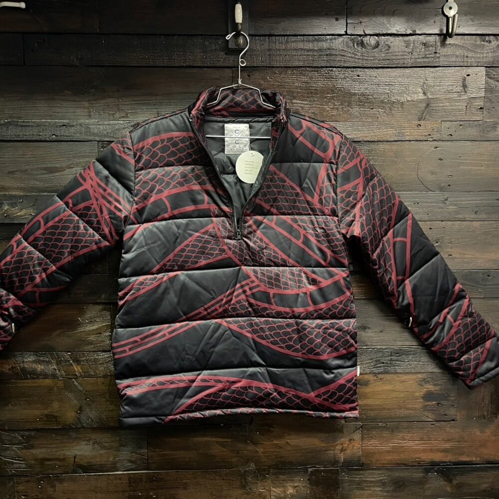 Lightweight Warm Men Puffer Jacket Winter Coat Half Zip Size M - Picture 2 of 4